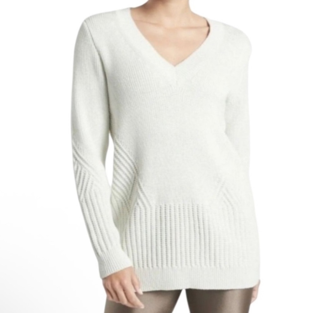 Athleta Teton V-Neck Sweater Cream